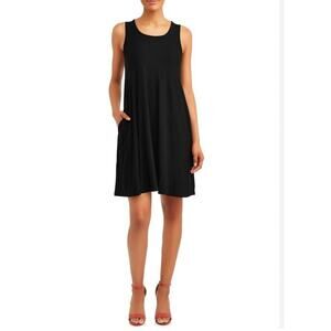 Time and Tru Black Sleeveless Knit Summer Dress Size XXL 20 T-Shirt Stretch